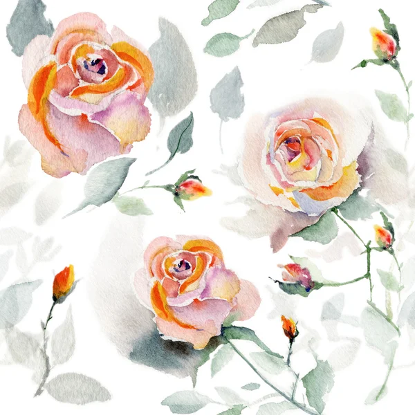 Płynny wzór z różowymi różami — Zdjęcie stockowe