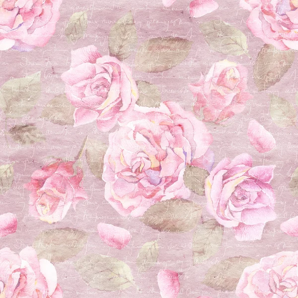 Seamless pattern with pink roses — Stock Photo, Image