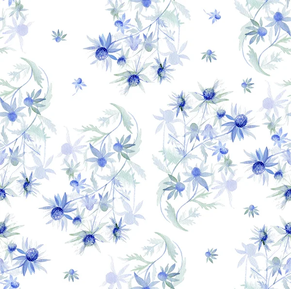 Blue thistle flower ornament — Stock Photo, Image