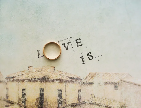 Card with an inscription - love.  is. — Stock Photo, Image