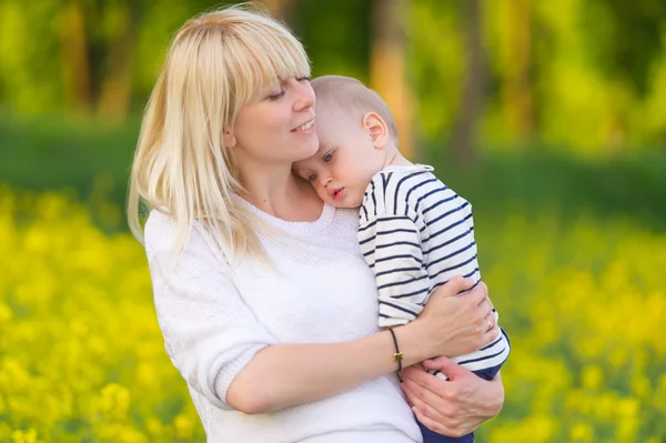 Happy family - mother and little son — Stock Photo, Image