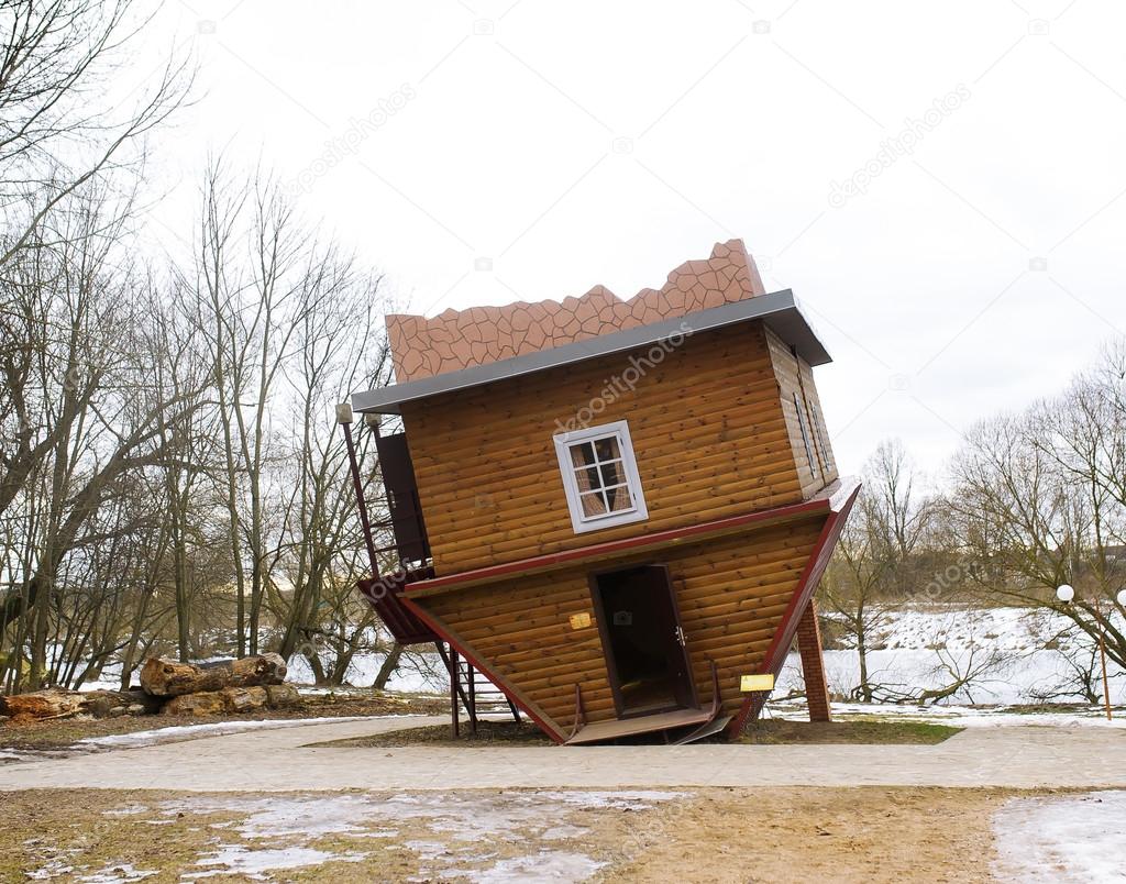 wooden upside-down house