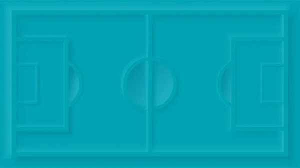 Soccer field template for European football championship in blue. Neumorphic style. Sample, layout. User interface design in the mobile app. Background. Neomorphism. Vector