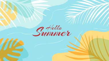 Soyut yaz geçmişi. Pankart, poster ve el ilanları için grafik tasarımı. Düz stil. Vektör