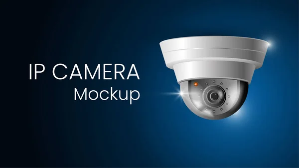 Реалістичний домашній шаблон cctv IP-камери для систем безпеки. Безпека. Ізольований 3d вектор на темному фоні — стоковий вектор