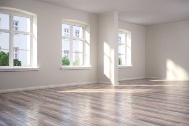 3D - boş oda - daire