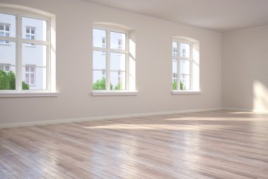 3D - boş oda - daire