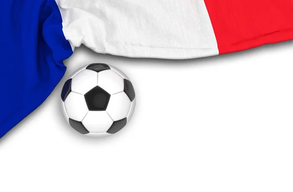 3 डी रेंडर फ्रांस ध्वज, फुटबॉल — स्टॉक फ़ोटो, इमेज