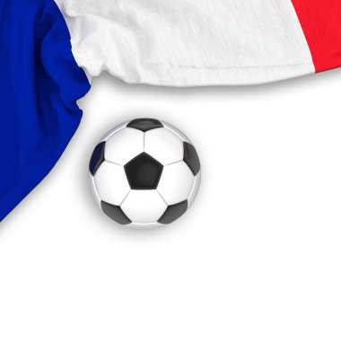 3D render - Fransa bayrağı, futbol