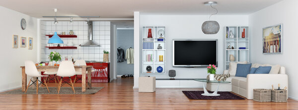 Lujoso apartamento loft moderno - panorama — Foto de Stock