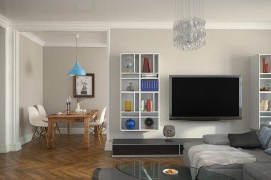 3D - oturma odası - iç kavramı