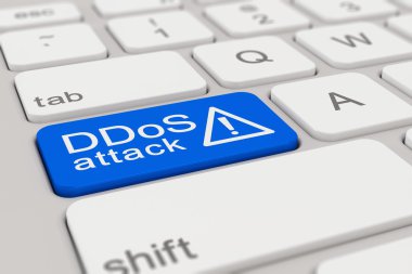 klavye - Ddos saldırı - mavi