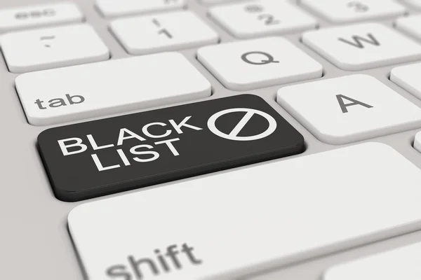 Keyboard - blacklist - black — Stock Photo, Image