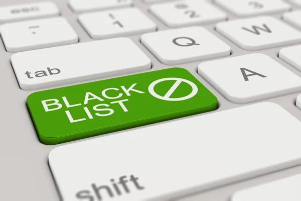 Keyboard - blacklist - green — Stock Photo, Image