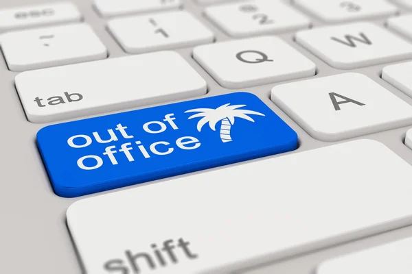 Tastatur - Out of Office - blau — Stockfoto