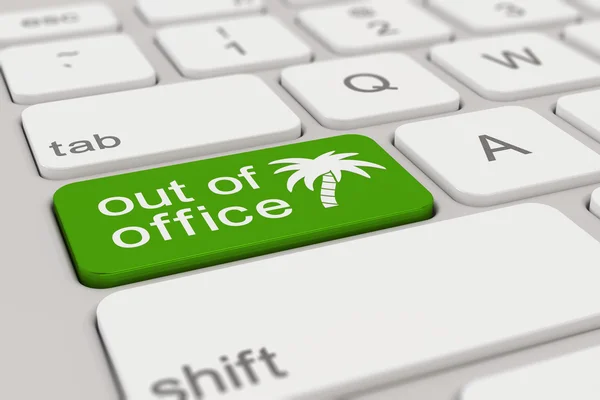 Tastatur - out of office - grün — Stockfoto