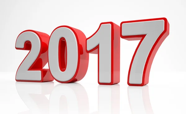 3d - conceito de ano novo 2017 - vermelho — Fotografia de Stock