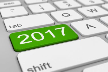 klavye - 2017 mutlu yeni yıl - yeşil