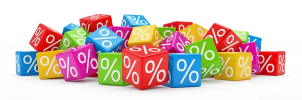 3d - percent cubes - colorful — Stock Photo, Image