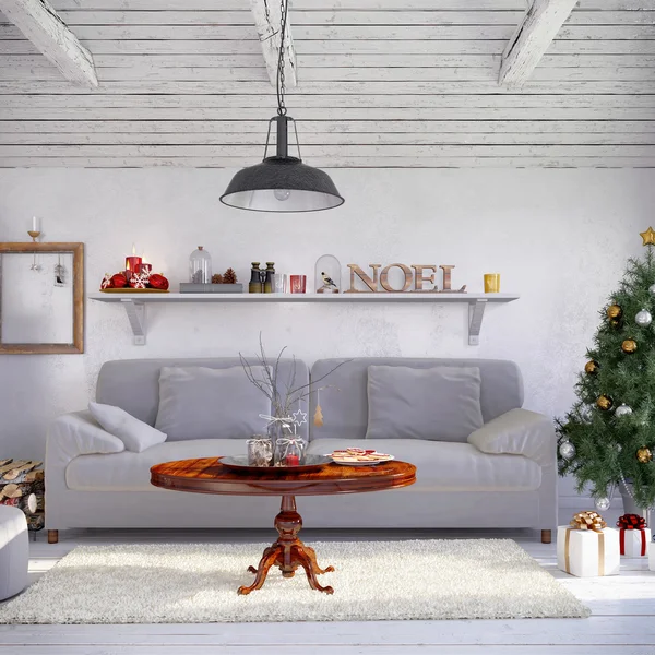 3D - Scandinavische flat - Kerstmis — Stockfoto