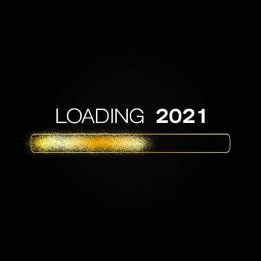 Koyu arkaplan üzerine 2021 mesajını altın külçelere yüklemek - yeni yıl konsepti - 2021 yılını temsil ediyor