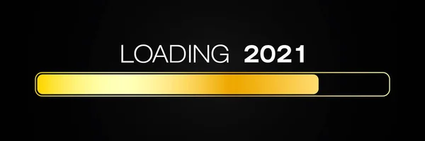 金の読み込みバー暗い背景に2021を読み込むメッセージ 新年の概念 新しい年を表します2021 — ストック写真