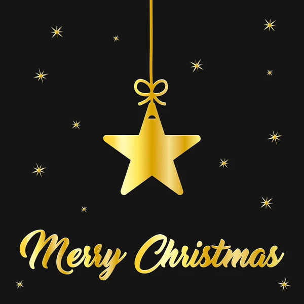 Illustation Christmas Greeting Card Christmas Star Message Merry Christmas Yellow — Stockfoto