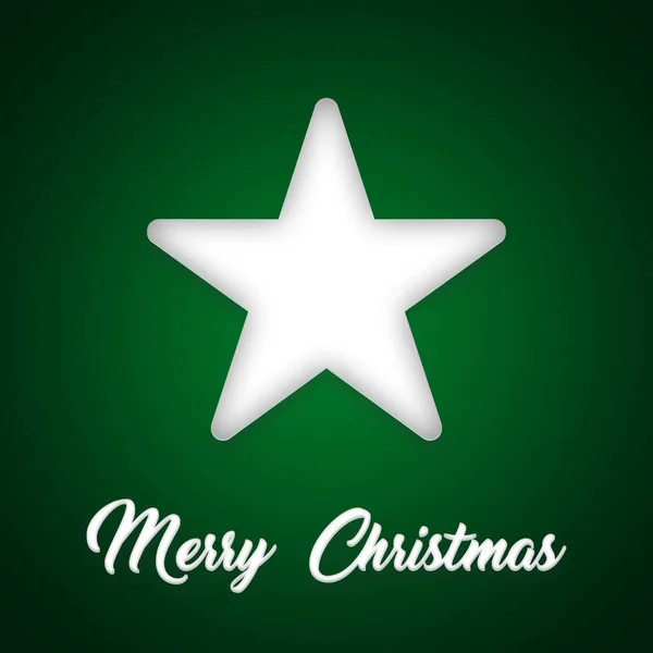 Illustazione Biglietto Auguri Natalizio Con Una Stella Natale Messaggio Buon — Foto Stock