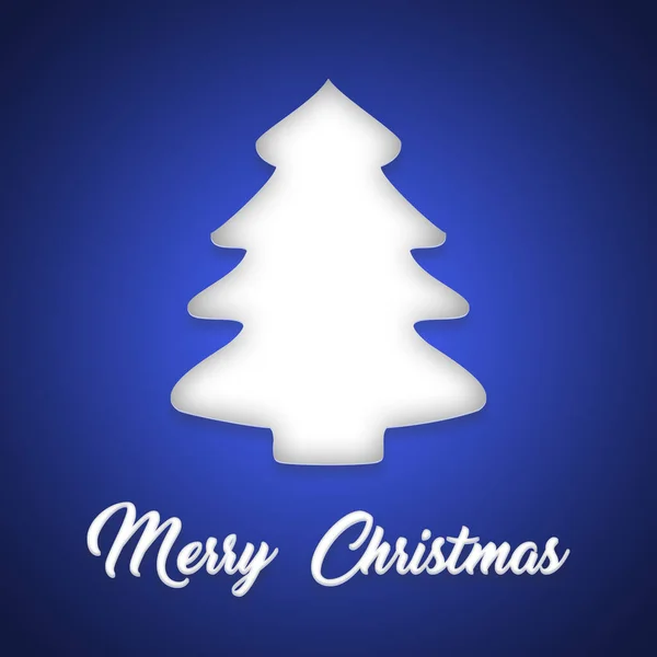 Illustation Christmas Greeting Card Christmas Tree Message Merry Christmas White — Stockfoto