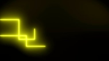 Sarı renkli parlak neon çizgilerin video animasyonu - soyut arkaplan