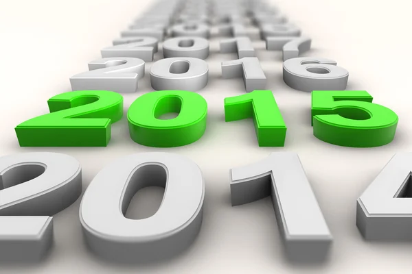 El renderizado del nuevo año 2015 en verde —  Fotos de Stock