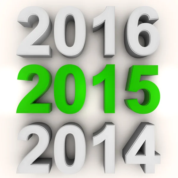 Rendez-vous de la nouvelle année 2015 en vert — Photo