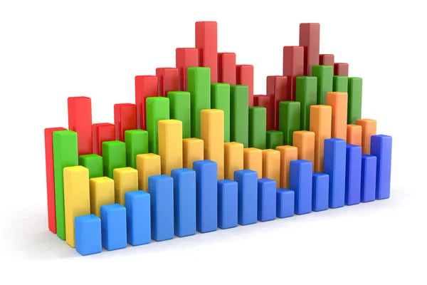 Gráficos de barras 3D — Fotografia de Stock