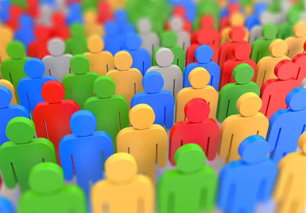 3D render of a colorful crowd — Stock Photo, Image