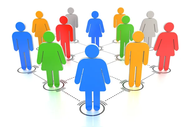 Colorful connected people — Stock Photo, Image