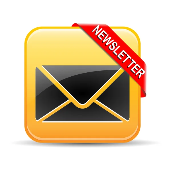 Newsletter Button Yellow — Stock Photo, Image