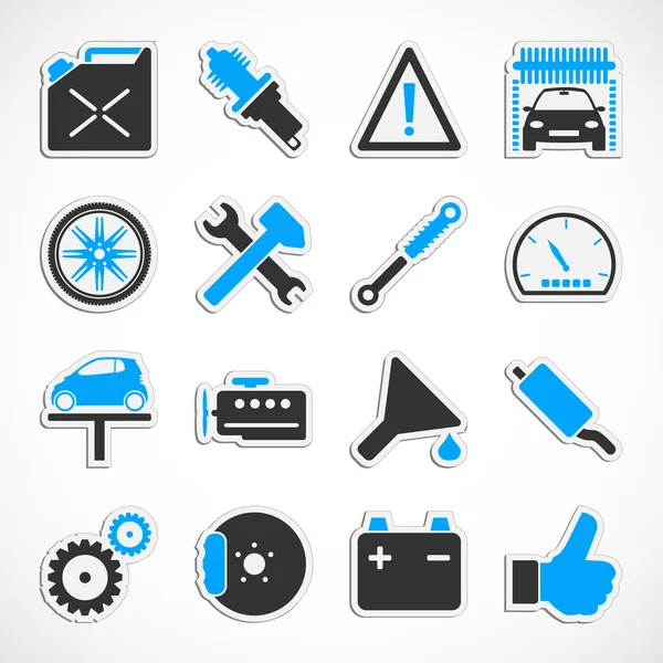 Auto service pictogrammen - blauw — Stockfoto