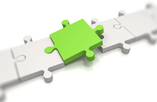 Concentrati su un puzzle verde — Foto Stock