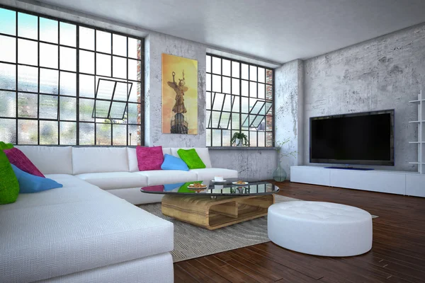 Luxurios apartment - living room - shot 3 — Stock Photo, Image