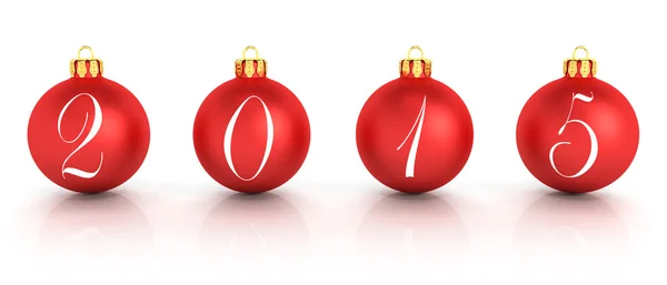 Quatro bolas de Natal vermelho - Tiro 1 — Fotografia de Stock