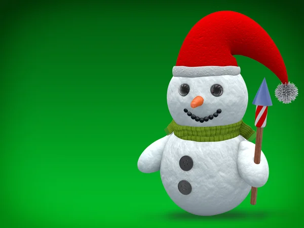 3D - Snowman - Shot 17 — Stock Photo, Image