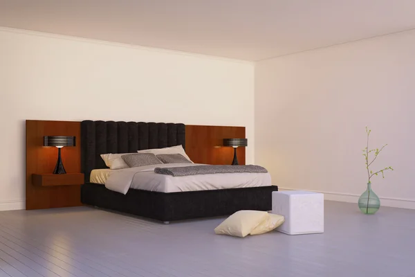3 atış Modern Yatak odası - otel odası- — Stok fotoğraf