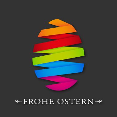 tebrik kartı - frohe ostern - siyah