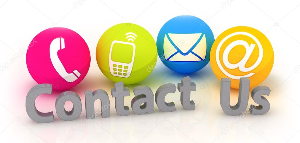 Contact Us - Four colorful contacting  symbols