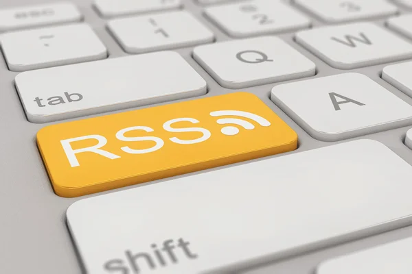 Клавиатура - RSS - оранжевый — стоковое фото
