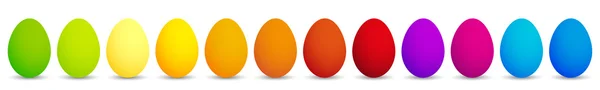 12 ovos de páscoa coloridos — Fotografia de Stock