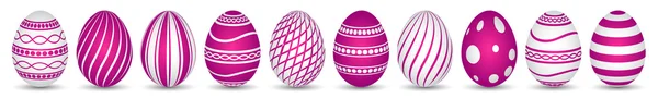 Ten easter eggs in magenta with texture — Stock Photo, Image