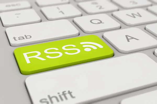 Keyboard - RSS - green — Stock Photo, Image