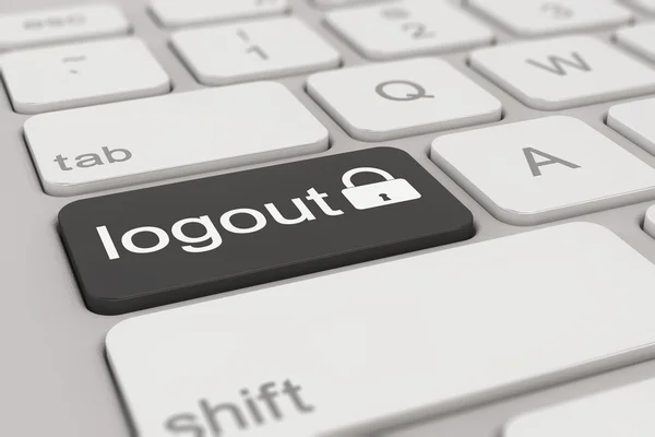 Toetsenbord - logout - zwart — Stockfoto