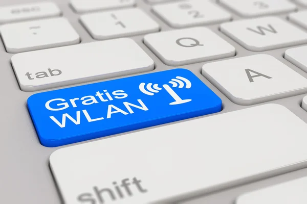 Keyboard - Gratis WLAN - blue — Stock Photo, Image